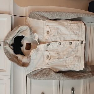 American Eagle Outfitters Denim/Sweatshirt Hoodie Jacket